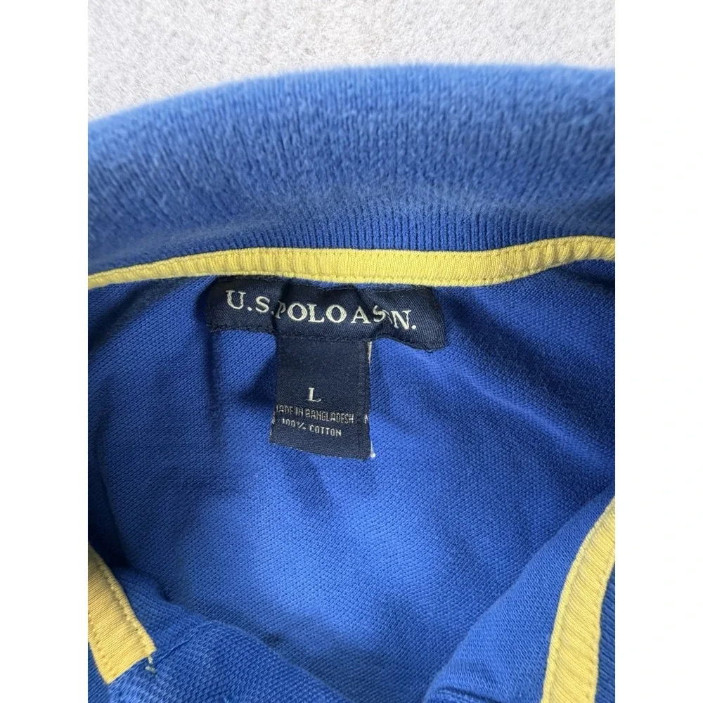 US Polo Assn Mens Blue Short Sleeve Polo Size Large Preppy Golf Classic Casual - Picture 6 of 7